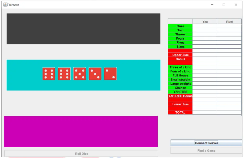 Yahtzee Java (Java, TCP)